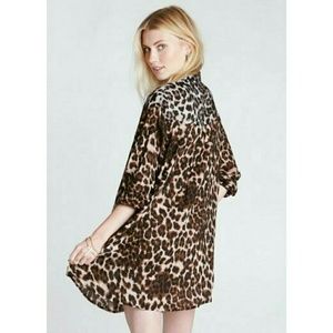 NWT Somedays Lovin Six String Leopard Shirt Dress